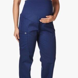 WonderWink Women's Large NWT Wonderwork Maternity Pant Navy High Waist Cargo